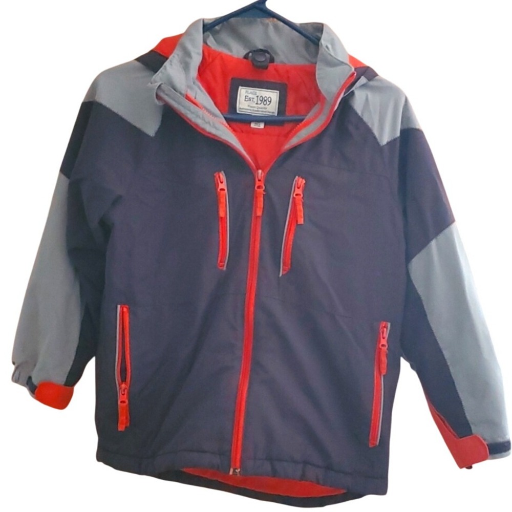 Children's Place Thermolite Orange and Grey Midweight Jacket Size 7/8